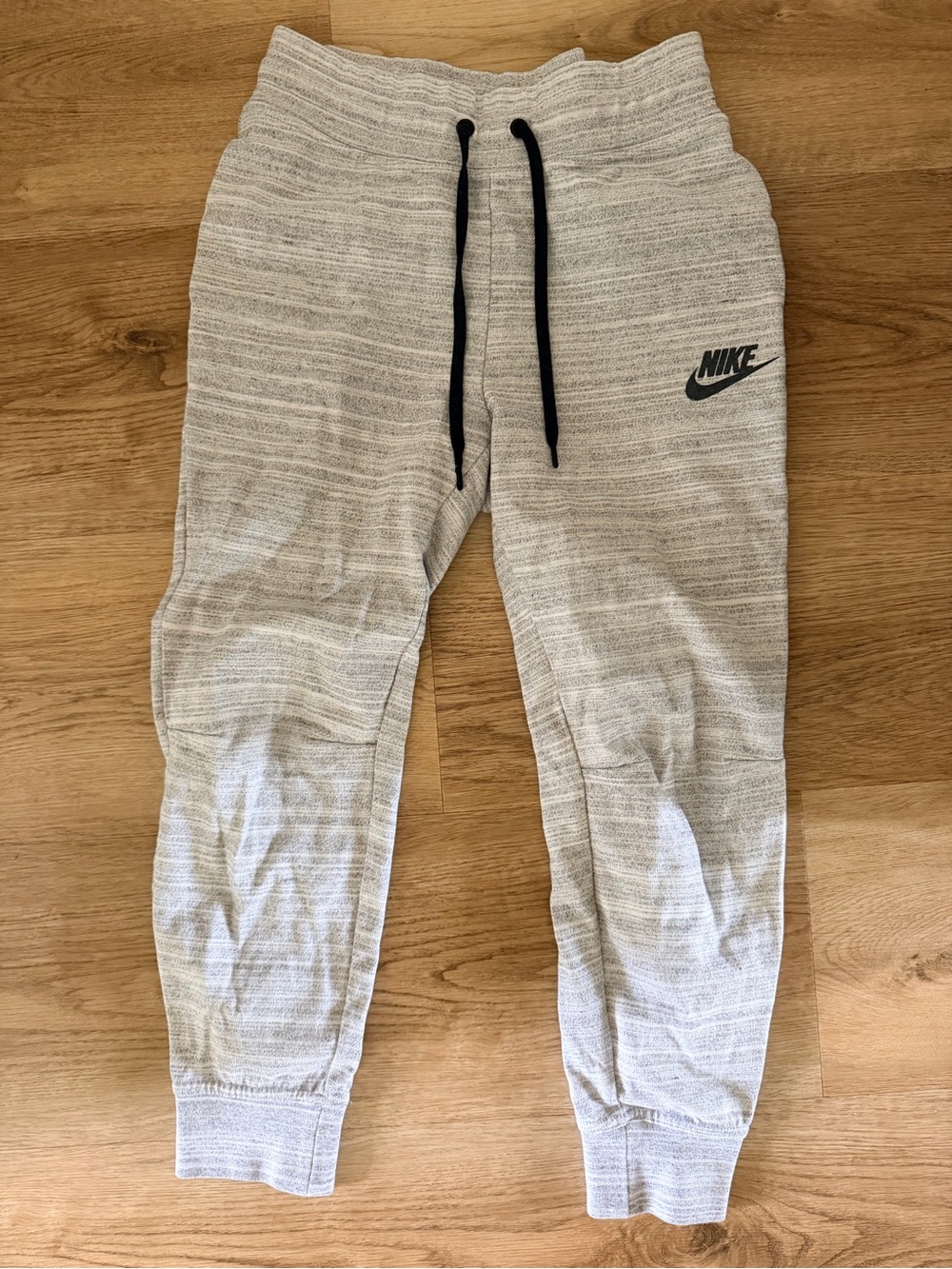 Nike Light Heather Gray Jogger Pants with Black Drawstring